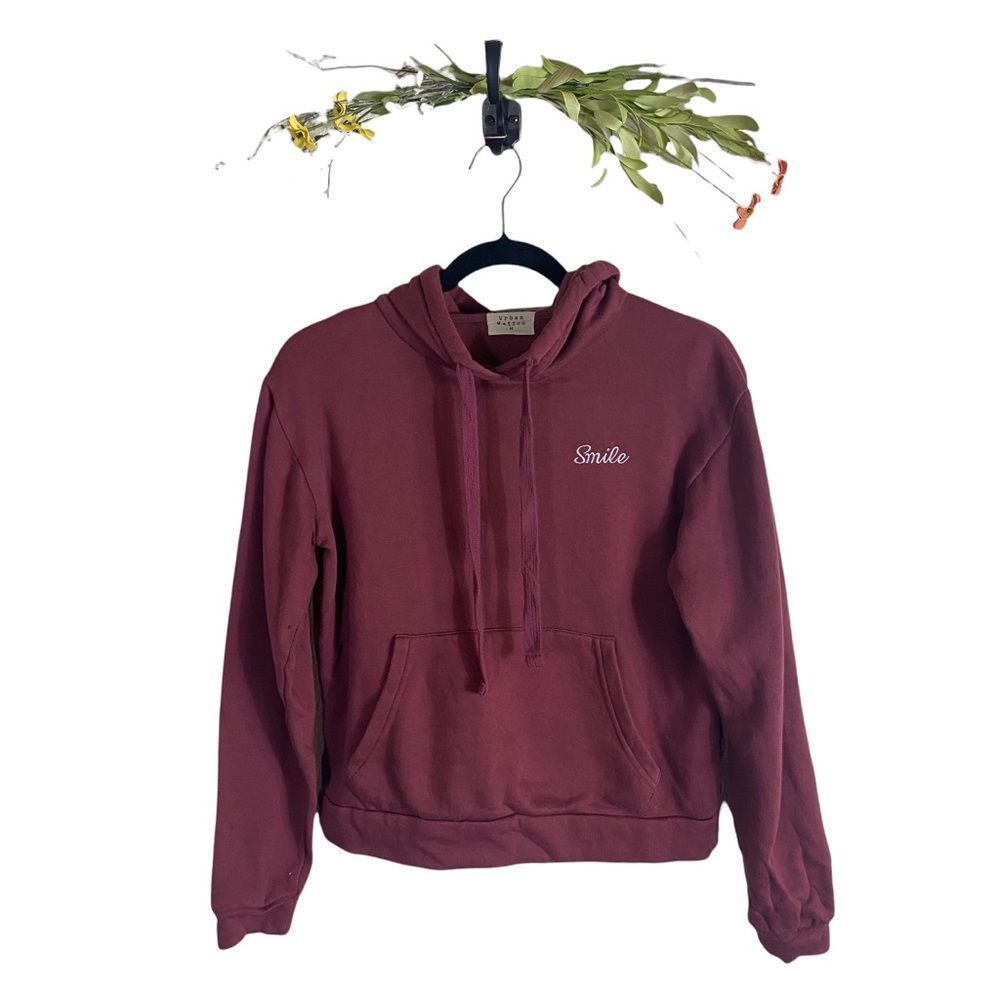 5 for $30 Urban Nation Smile Hoodie Sweatshirt Burgundy Women’s Size XS EUC